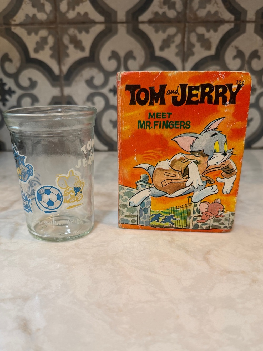VIntage 1967 Tom and Jerry Book AND Welch’s Jelly Jar Glass